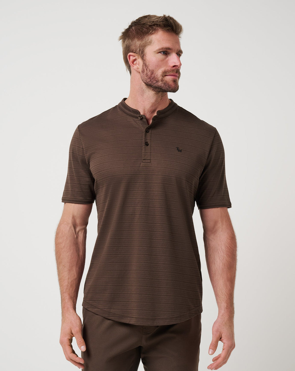 Winning Record Henley Polo Chocolate Brown | Travis Mathew Best Price