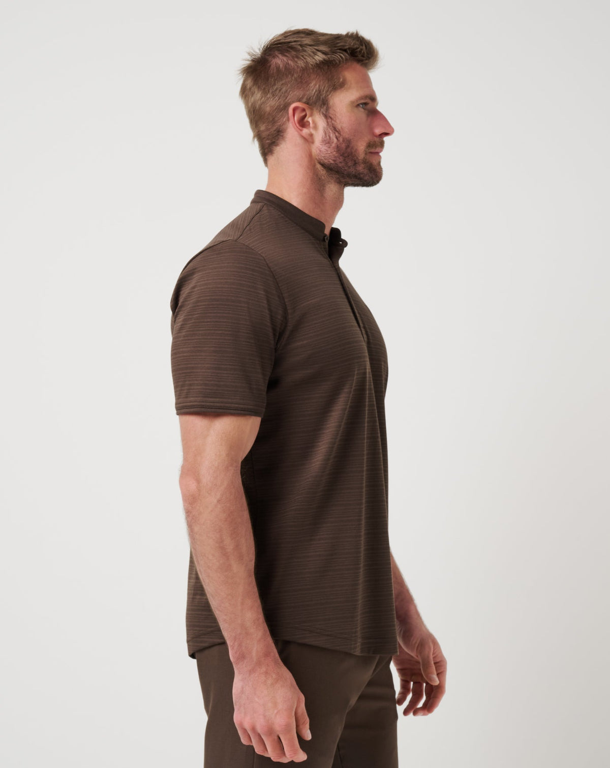 Winning Record Henley Polo Chocolate Brown | Travis Mathew Best Price