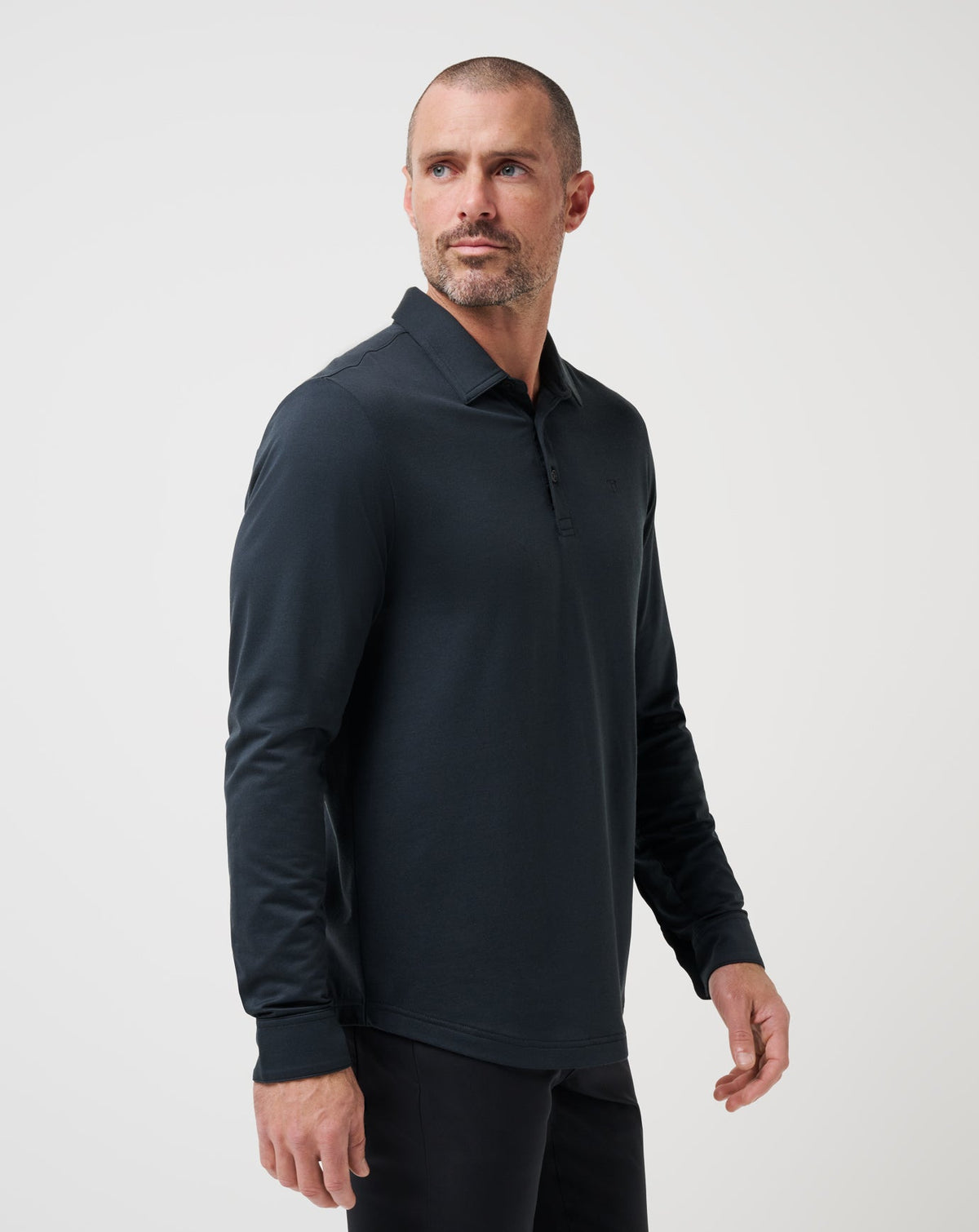 Featherweight Long Sleeve Polo Black | Travis Mathew Smart Buy