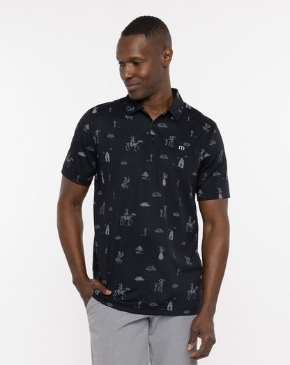 Acai Palm Polo Black | Travis Mathew Discount