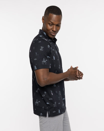 Acai Palm Polo Black | Travis Mathew Discount