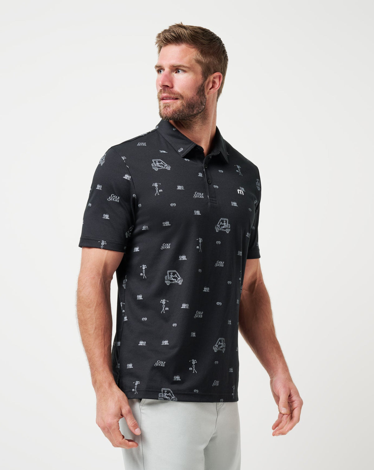 Golf Sucks Polo Black | Travis Mathew Premium