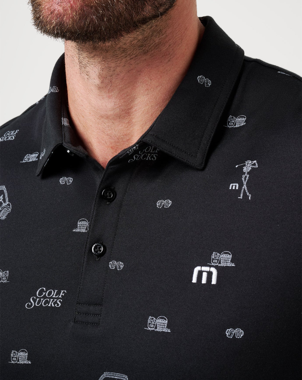 Golf Sucks Polo Black | Travis Mathew Premium
