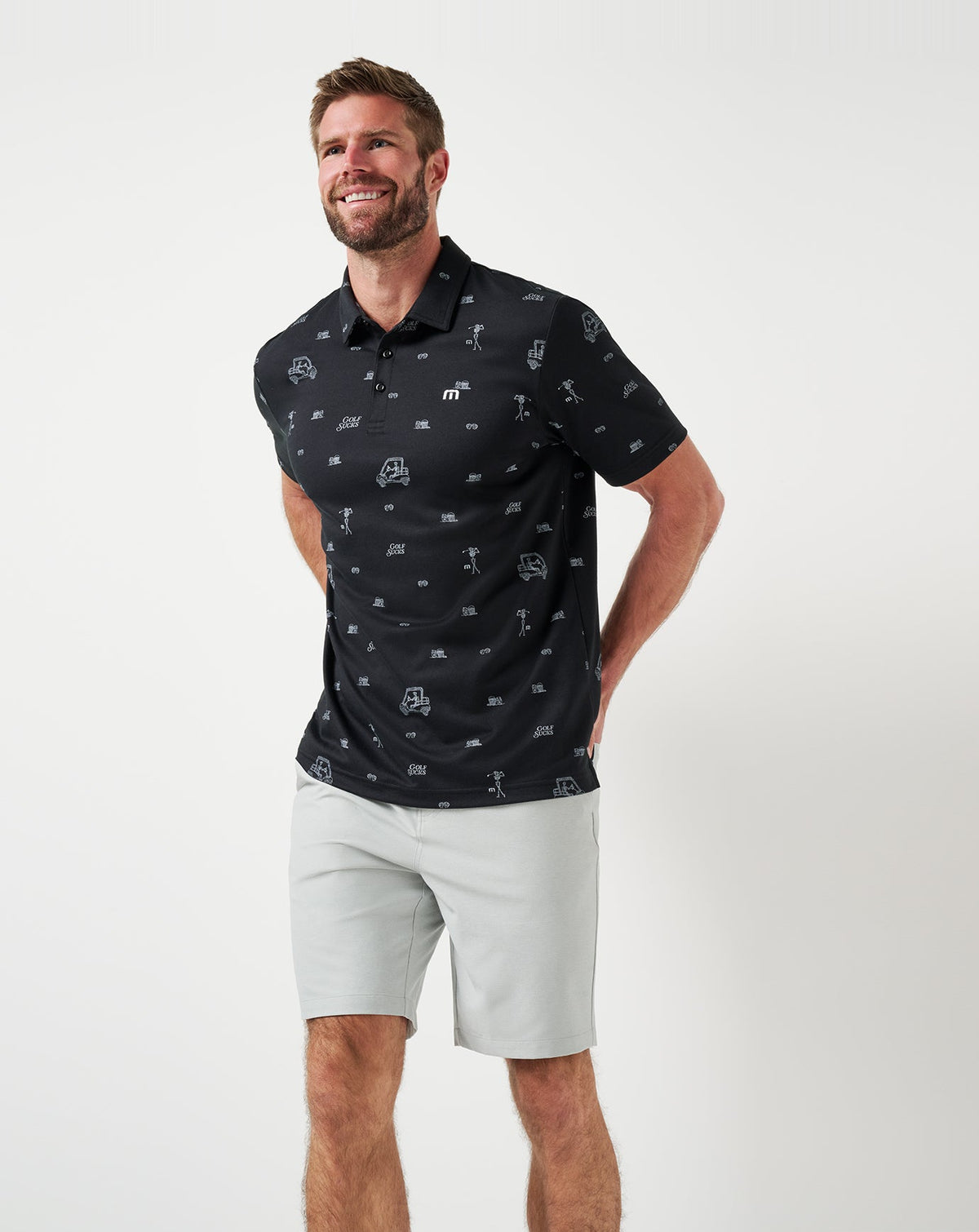 Golf Sucks Polo Black | Travis Mathew Premium