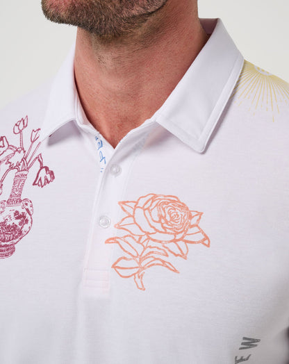 Passport Polo White | Travis Mathew Discount