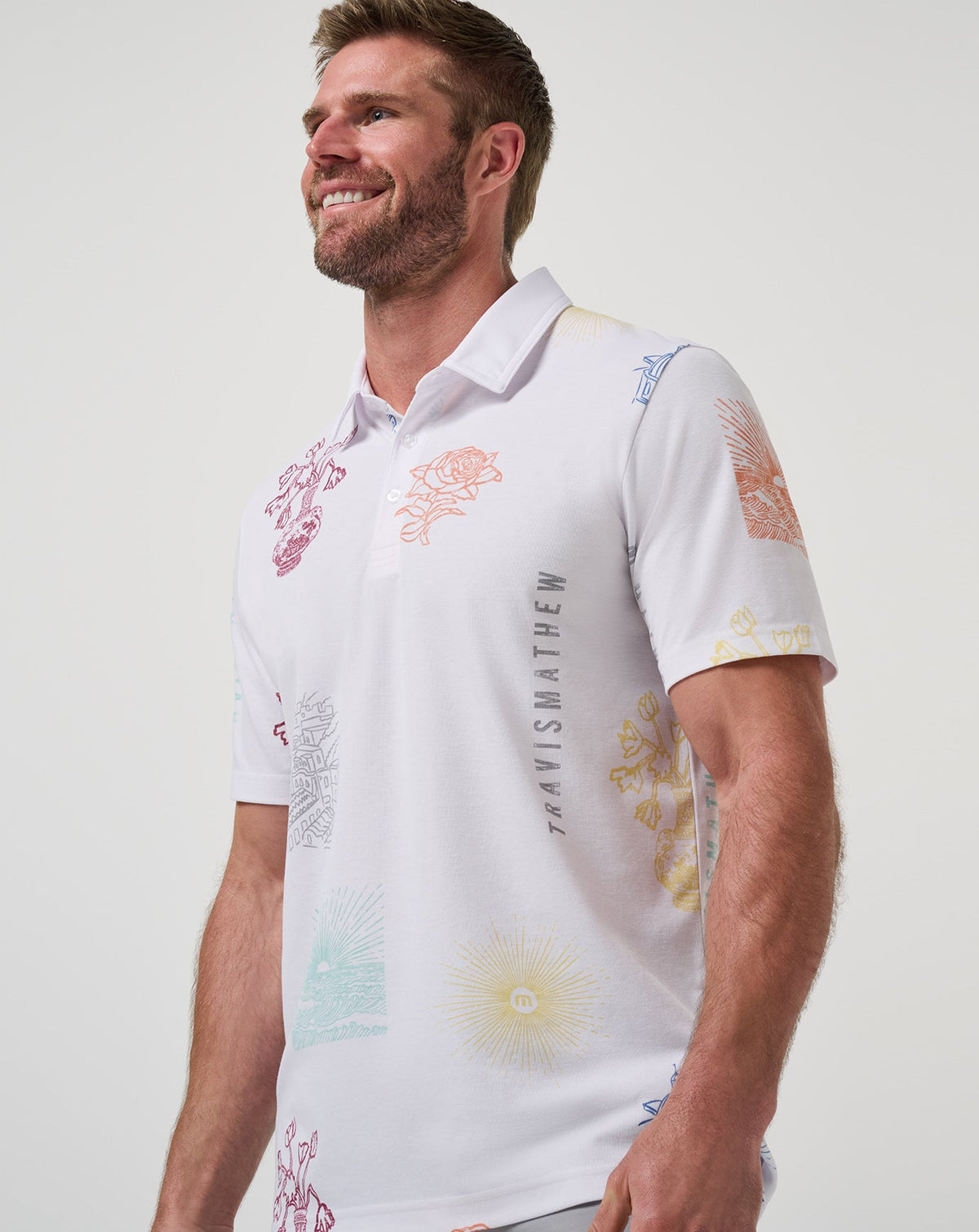 Passport Polo White | Travis Mathew Discount