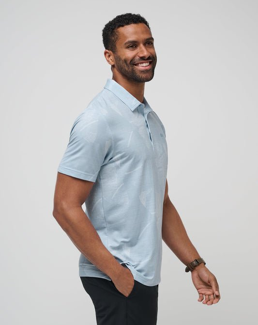 Featherweight Mist Polo Heather Dusty Blue | Travis Mathew Deals