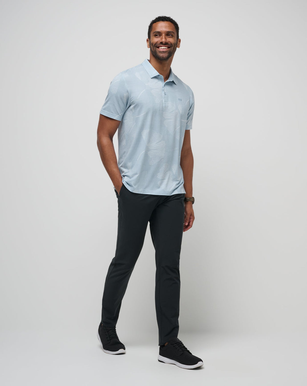 Featherweight Mist Polo Heather Dusty Blue | Travis Mathew Deals