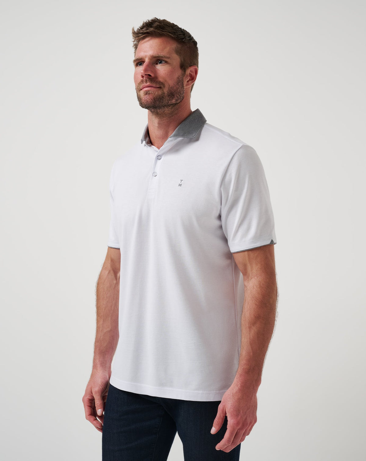 Reservation Number Polo White | Travis Mathew Signature