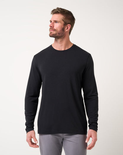 Cloud Crew Long Sleeve Tee Black | Travis Mathew Best Seller