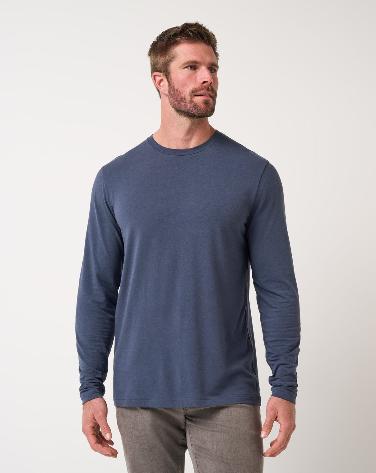 Cloud Crew Long Sleeve Tee Blue Nights | Travis Mathew Hot Sale