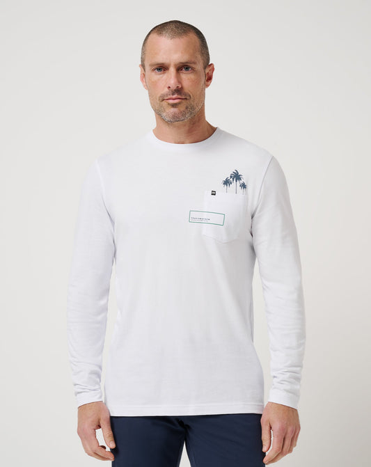 Reef Stop Long Sleeve Tee White | Travis Mathew Hot Sale
