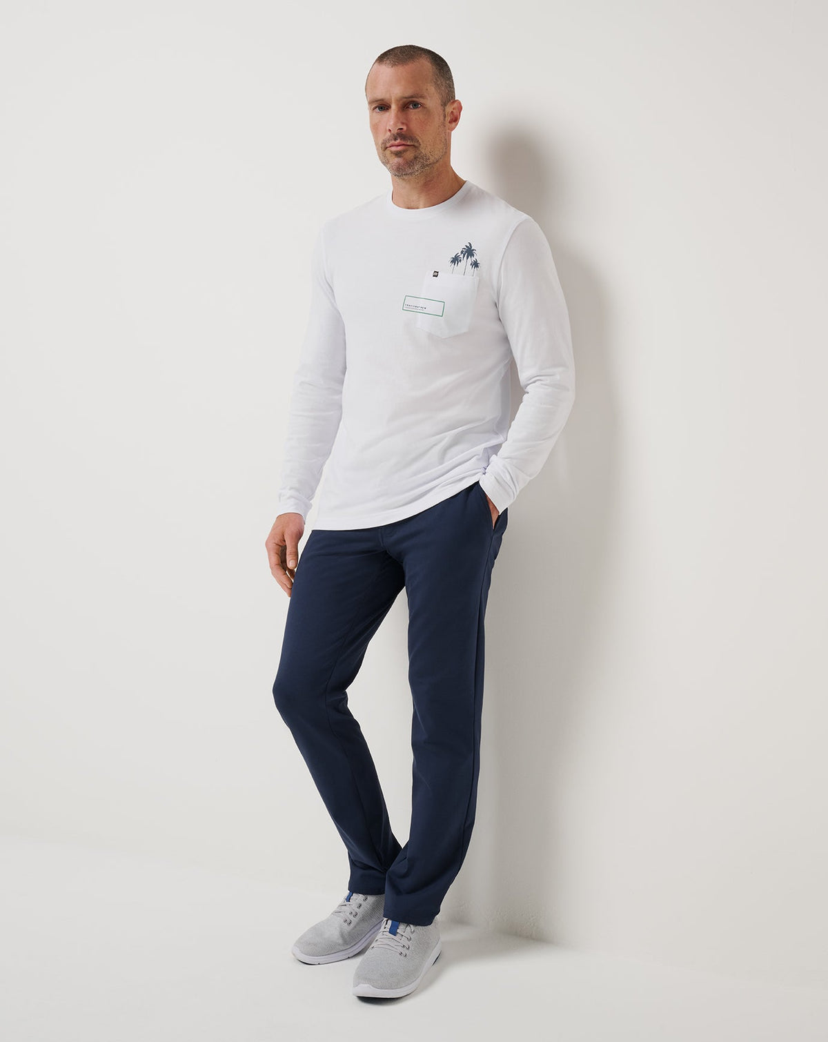 Reef Stop Long Sleeve Tee White | Travis Mathew Hot Sale