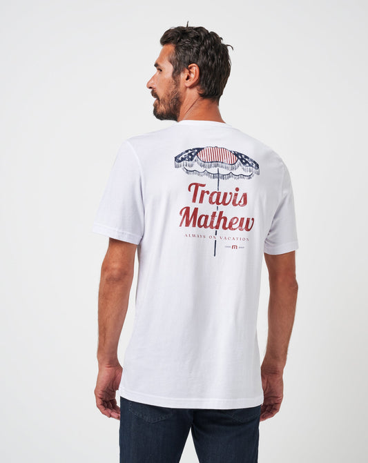 Born On The Fourth Tee White | Travis Mathew Premium