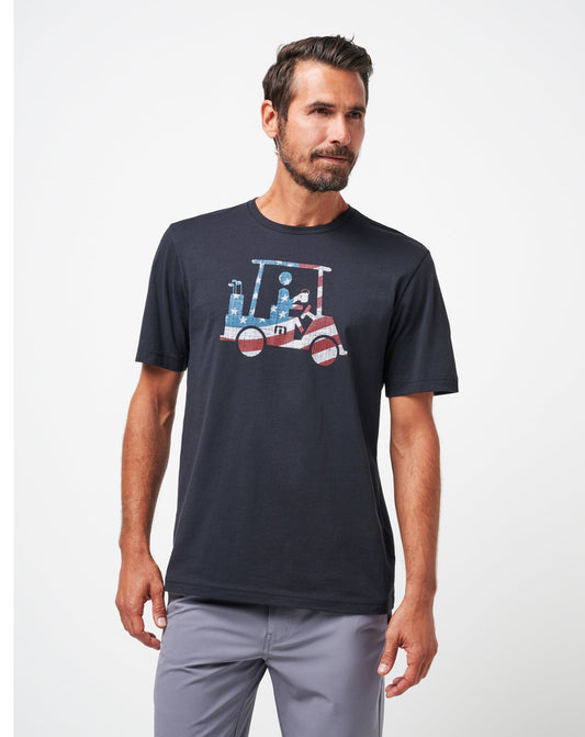 Flag Flyer Tee Black | Travis Mathew Classic