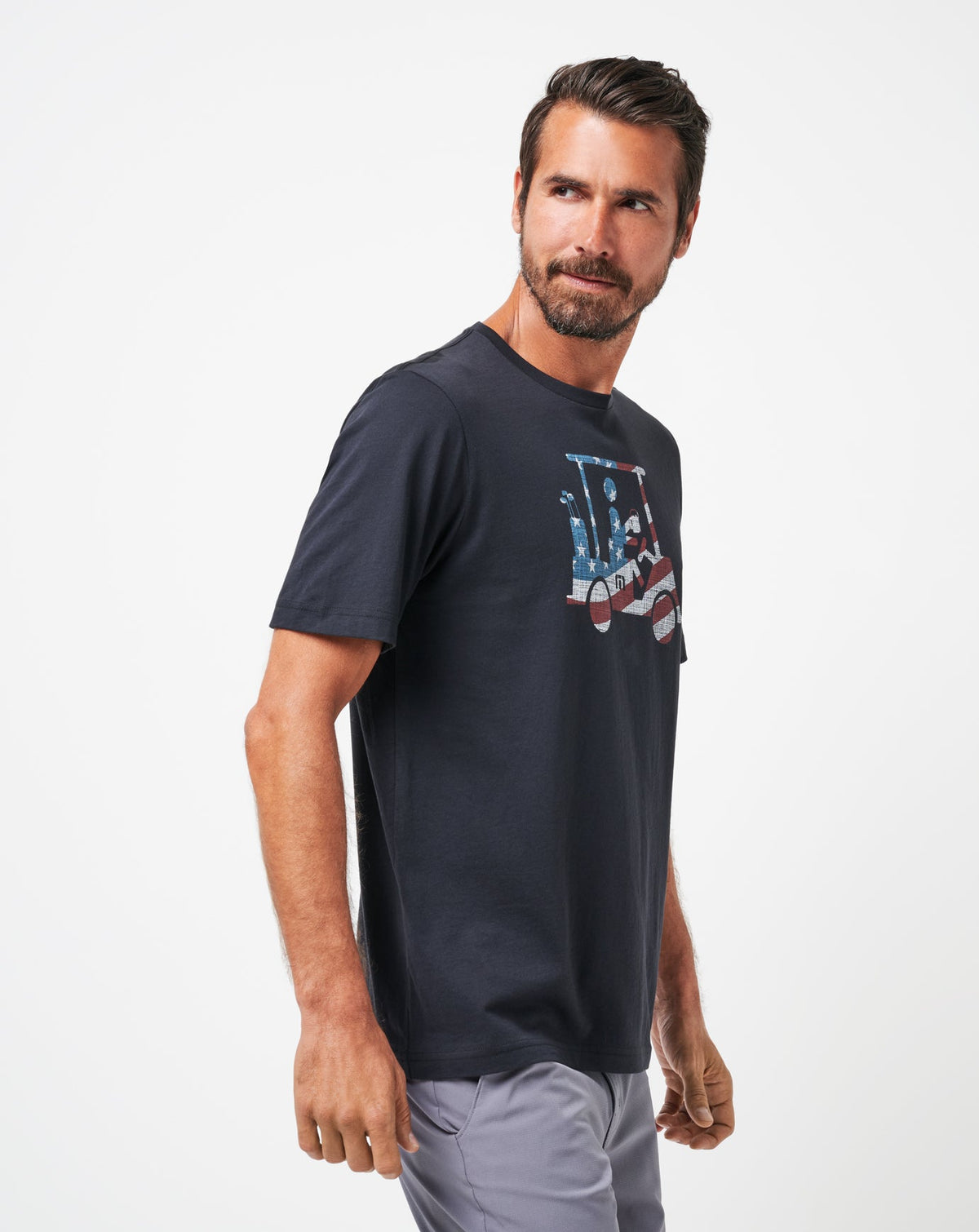 Flag Flyer Tee Black | Travis Mathew Classic