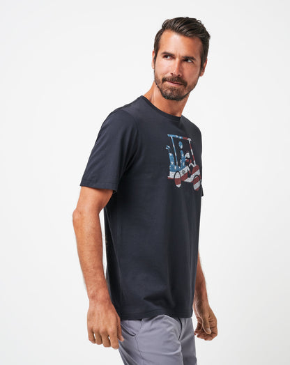 Flag Flyer Tee Black | Travis Mathew Classic