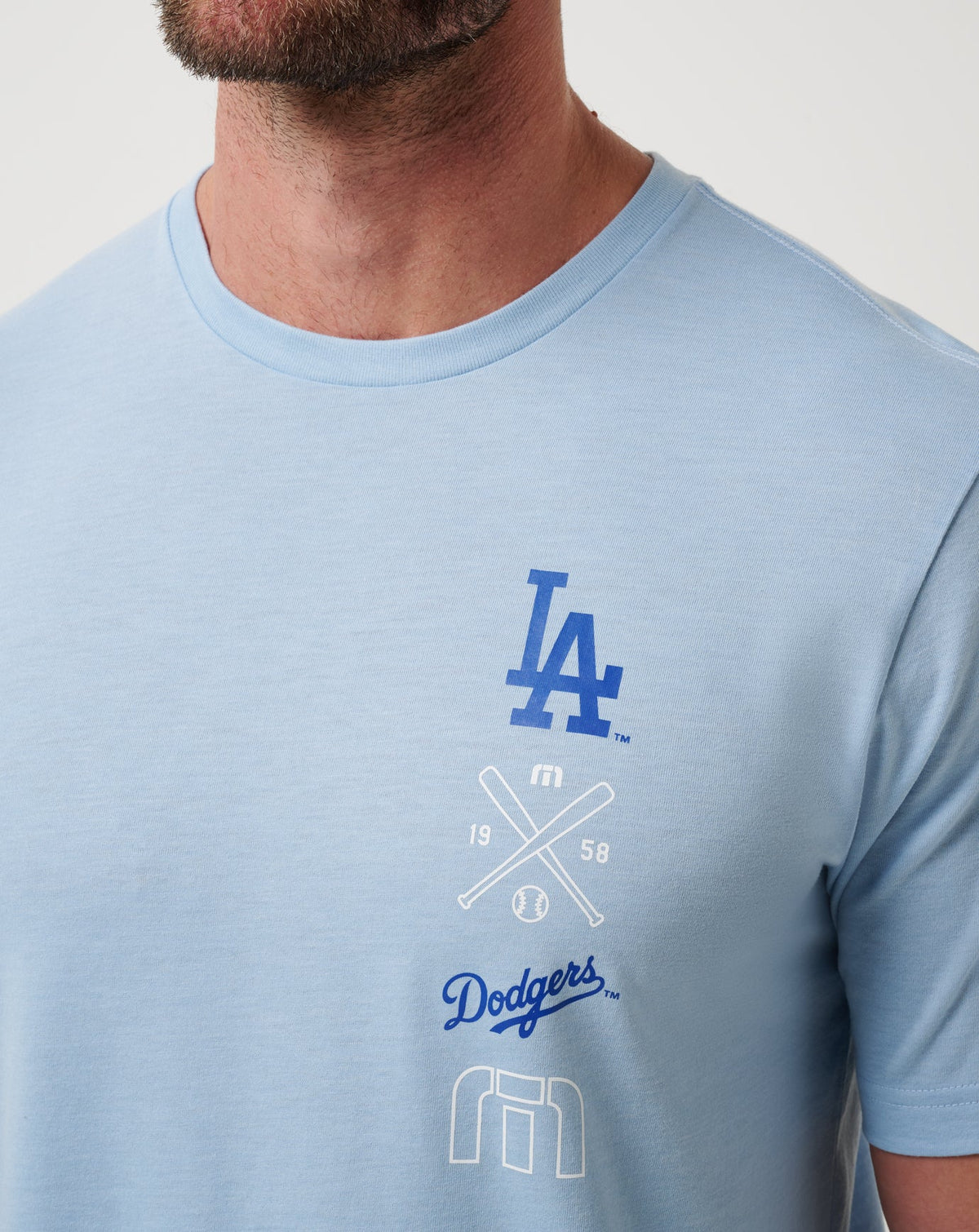 Los Angeles Dodgers Sunset Slam 2.0 Tee Heather Blue | Travis Mathew Value