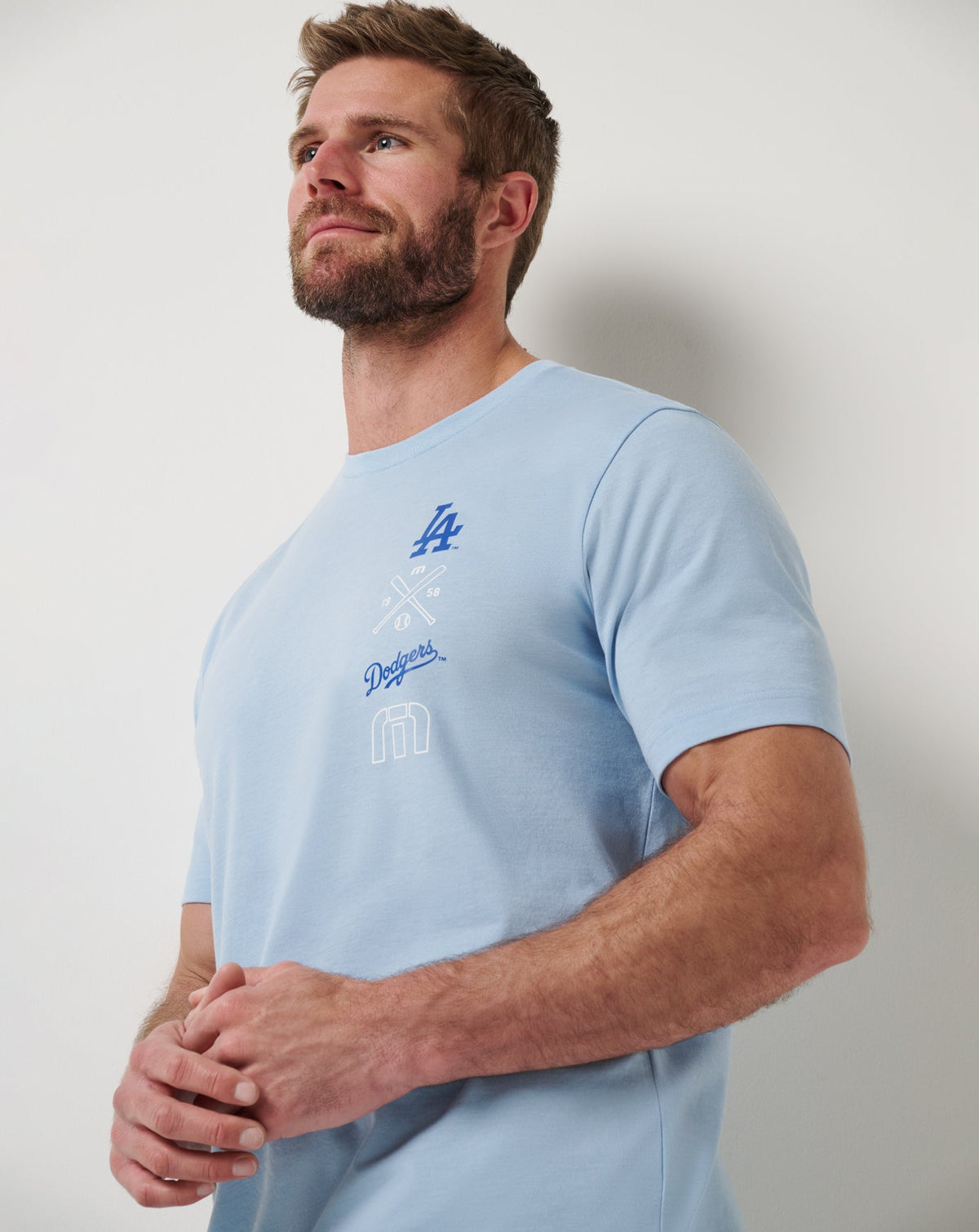 Los Angeles Dodgers Sunset Slam 2.0 Tee Heather Blue | Travis Mathew Value
