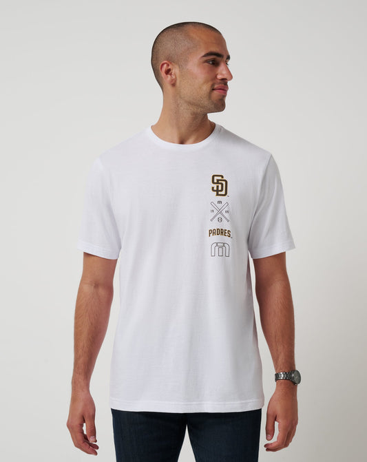 San Diego Padres Sunset Slam 2.0 Tee White | Travis Mathew Top Pick