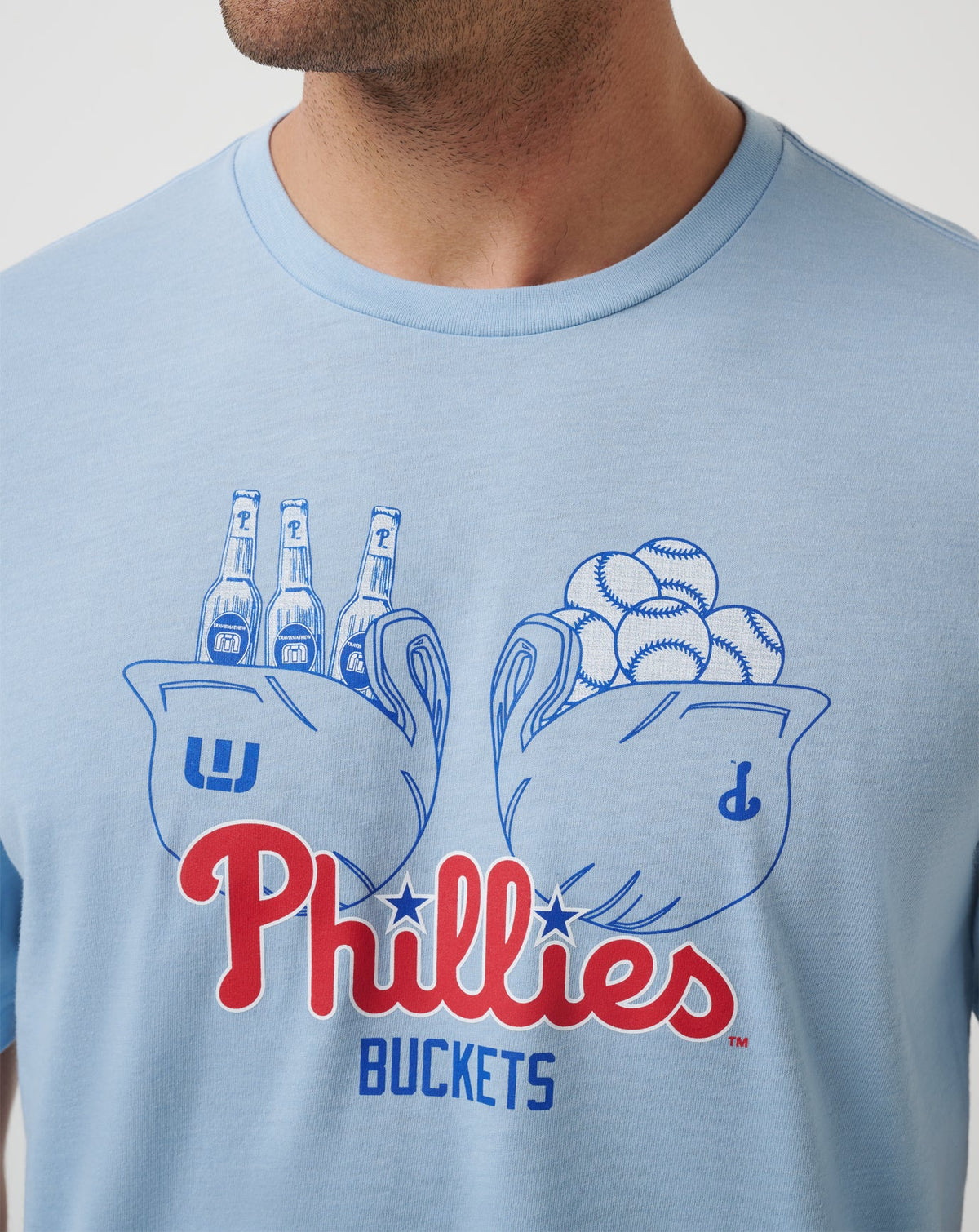 Philadelphia Phillies Strike Two Tee Heather Blue | Travis Mathew Smart Buy