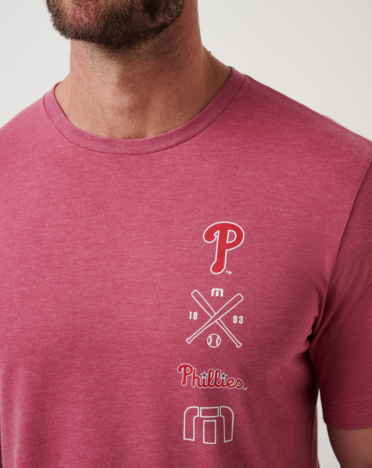 Philadelphia Phillies Sunset Slam 2.0 Tee Heather Red | Travis Mathew Featured