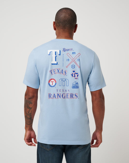 Texas Rangers Friendly Rivalry Tee Heather Blue | Travis Mathew Hot Sale