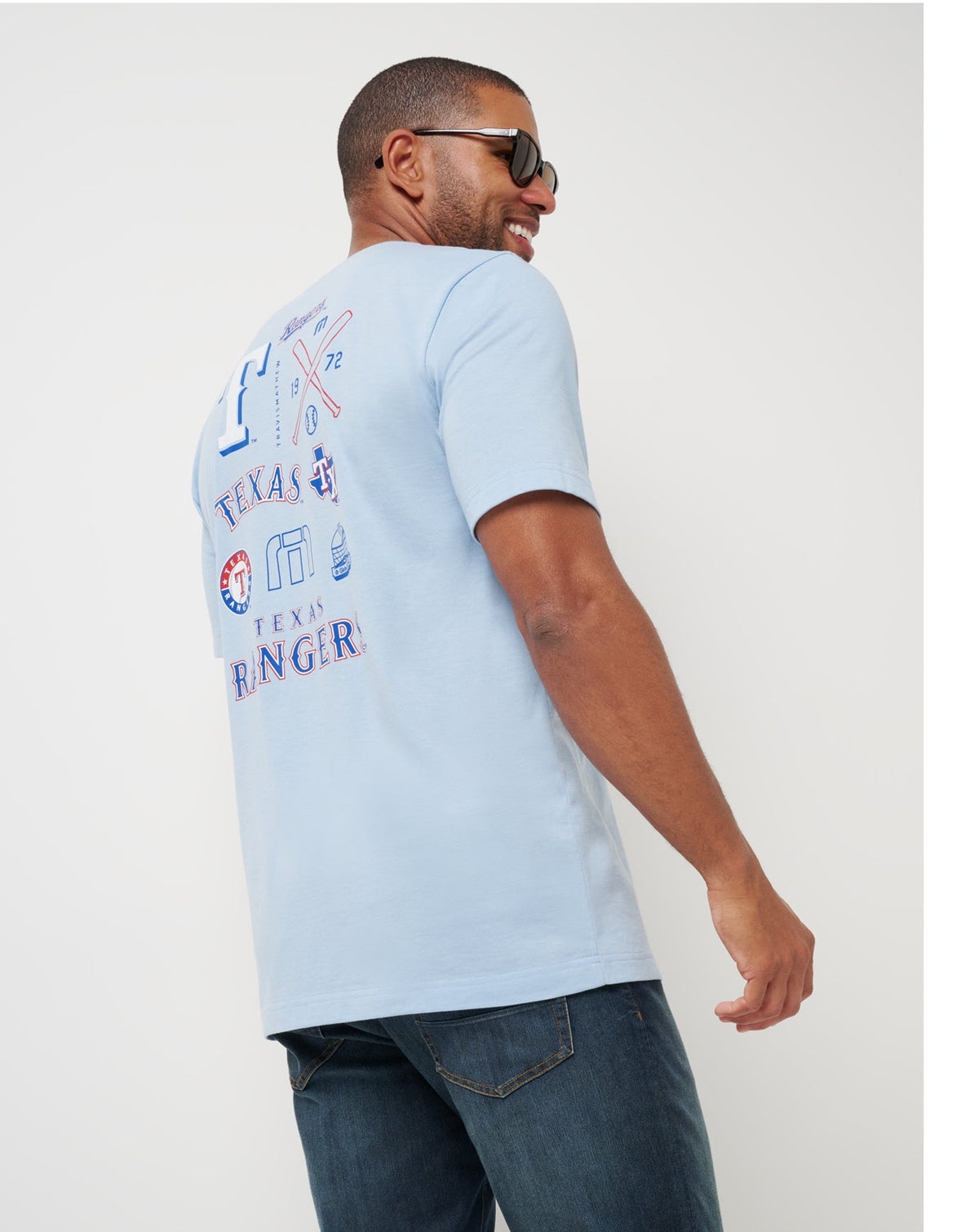 Texas Rangers Friendly Rivalry Tee Heather Blue | Travis Mathew Hot Sale