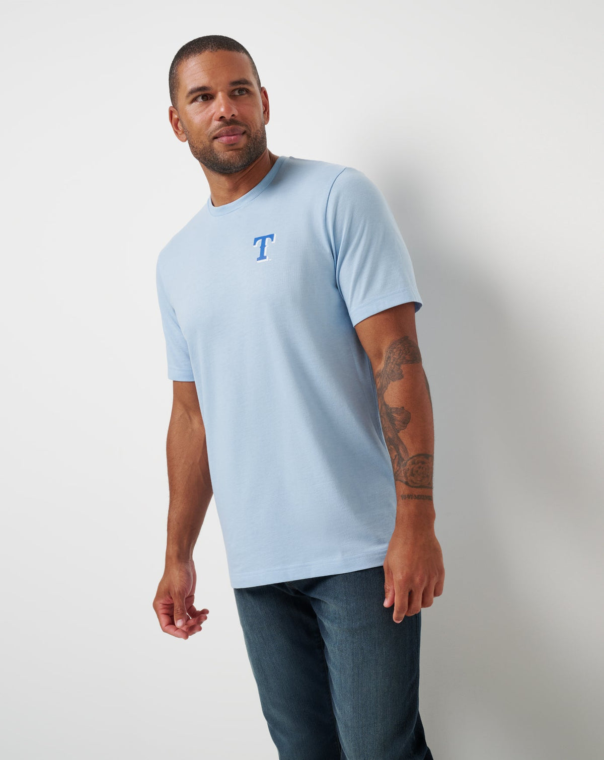 Texas Rangers Friendly Rivalry Tee Heather Blue | Travis Mathew Hot Sale