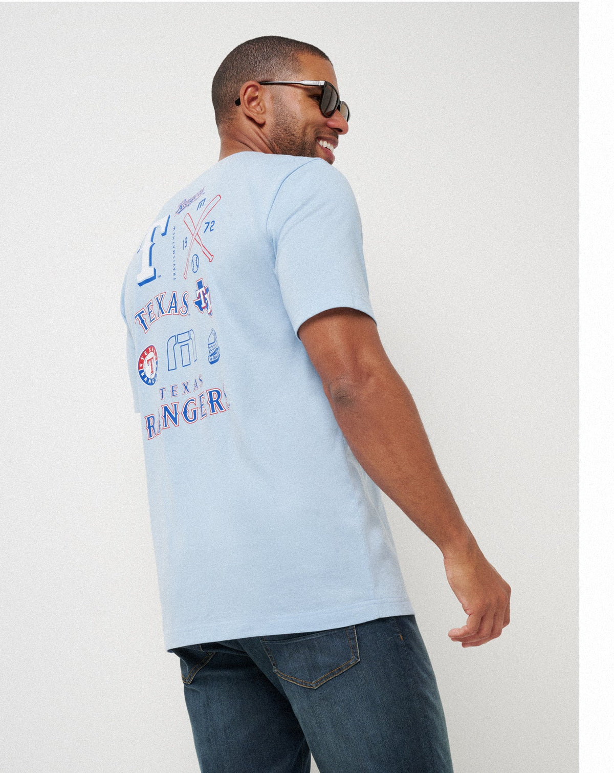 Texas Rangers Friendly Rivalry Tee Heather Blue | Travis Mathew Hot Sale