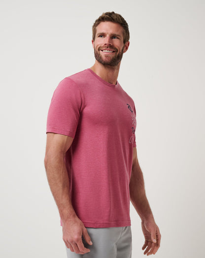 Minnesota Twins Sunset Slam 2.0 Tee Heather Red | Travis Mathew Essential