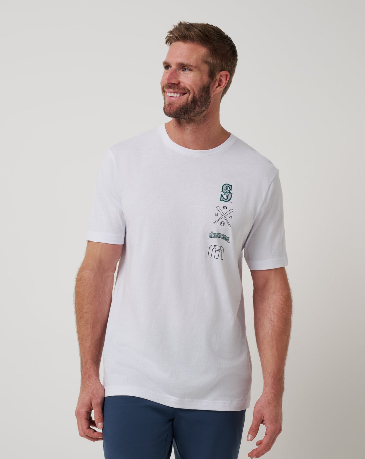 Seattle Mariners Sunset Slam 2.0 Tee White | Travis Mathew Customer Favorite