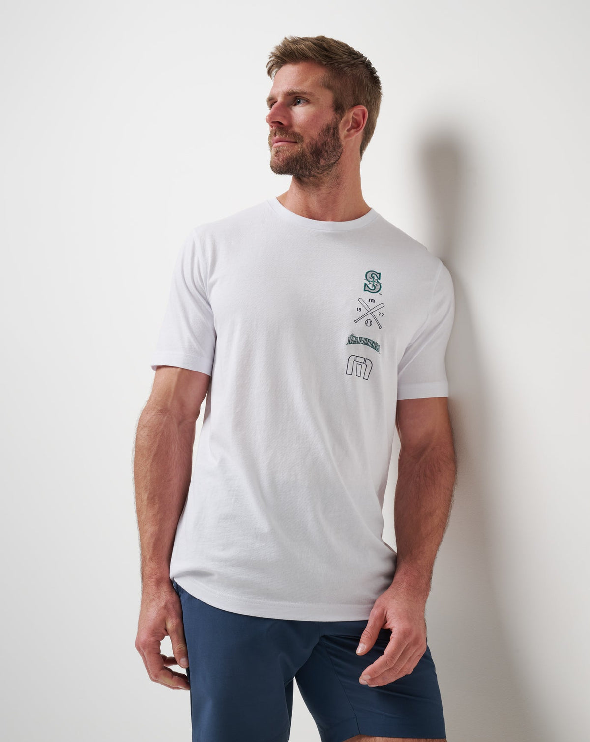 Seattle Mariners Sunset Slam 2.0 Tee White | Travis Mathew Customer Favorite