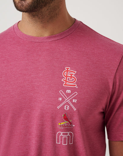 St Louis Cardinals Sunset Slam 2.0 Tee Heather Red | Travis Mathew Sale