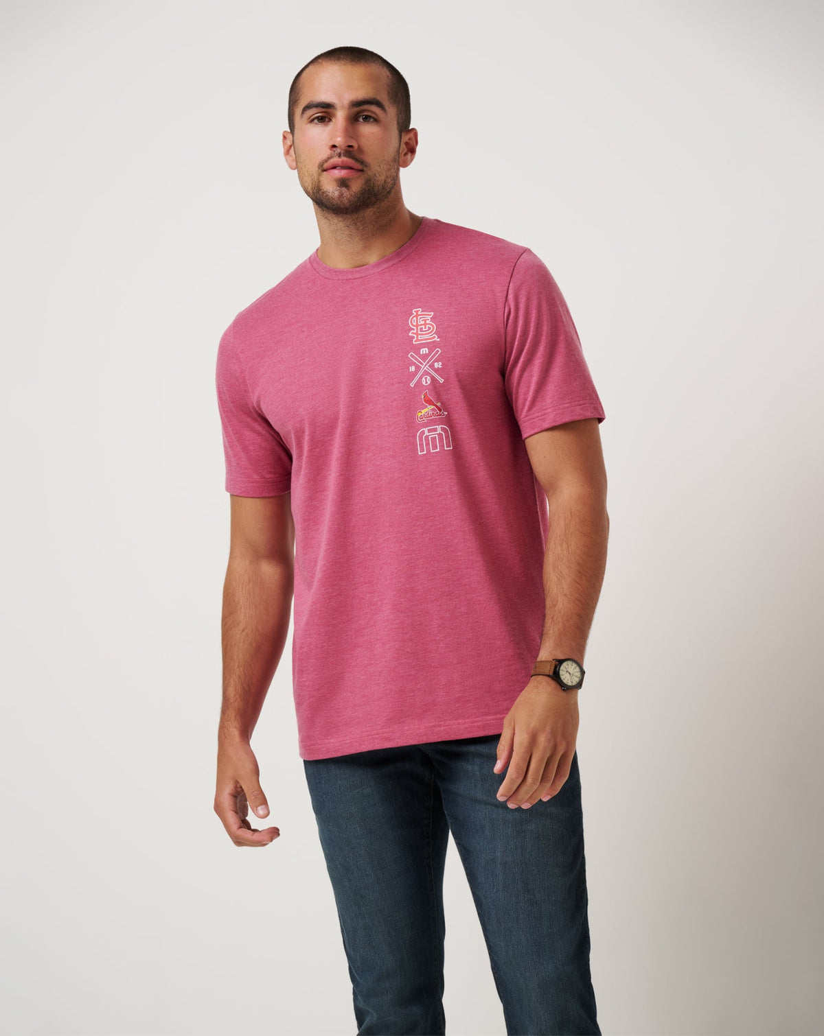 St Louis Cardinals Sunset Slam 2.0 Tee Heather Red | Travis Mathew Sale