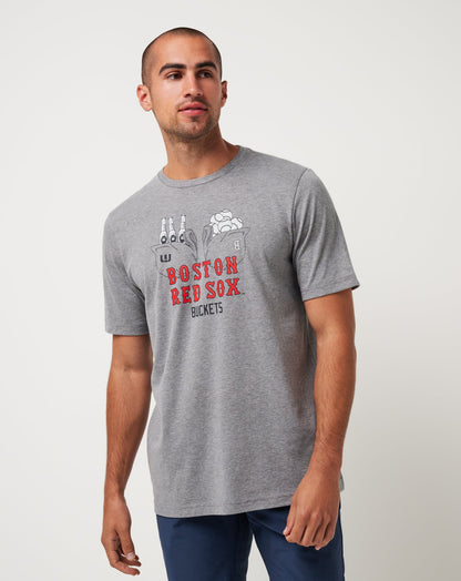 Boston Red Sox Strike One Tee Heather Grey | Travis Mathew Recommended