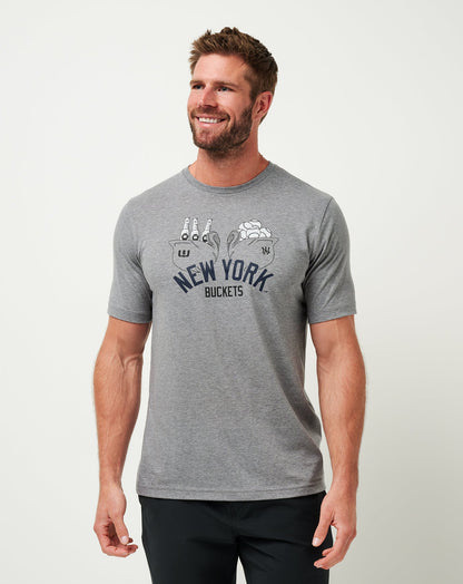 New York Yankees Strike One Tee Heather Grey | Travis Mathew Quality