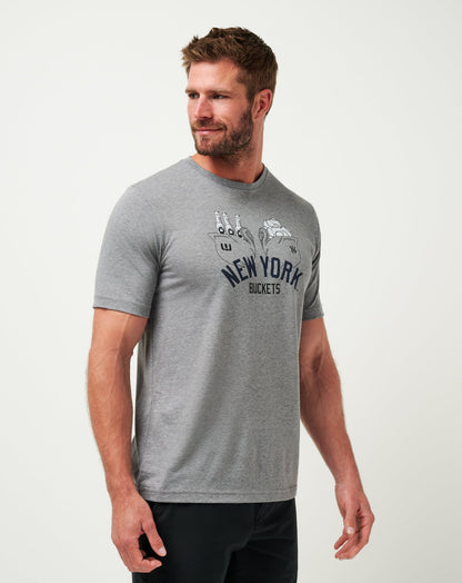 New York Yankees Strike One Tee Heather Grey | Travis Mathew Quality