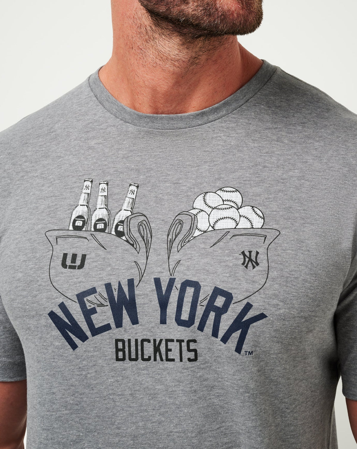 New York Yankees Strike One Tee Heather Grey | Travis Mathew Quality