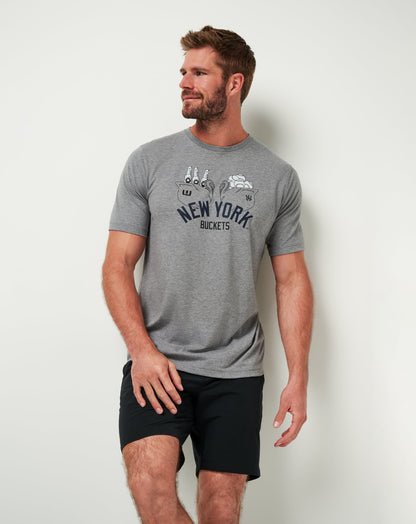 New York Yankees Strike One Tee Heather Grey | Travis Mathew Quality