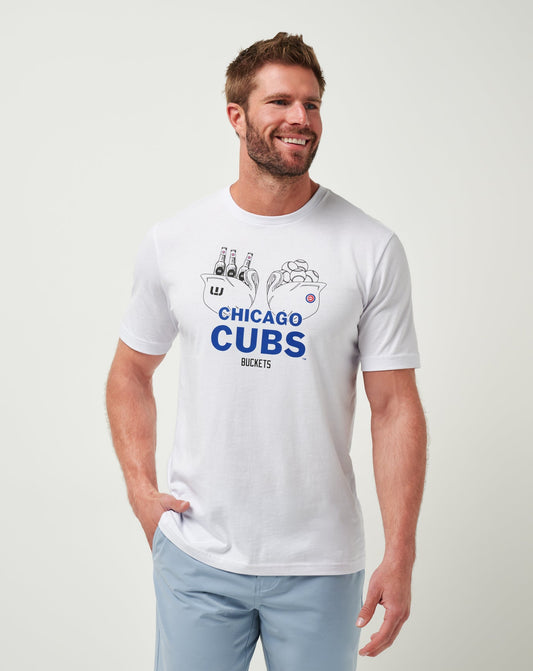 Chicago Cubs Strike One Tee White | Travis Mathew Best Seller