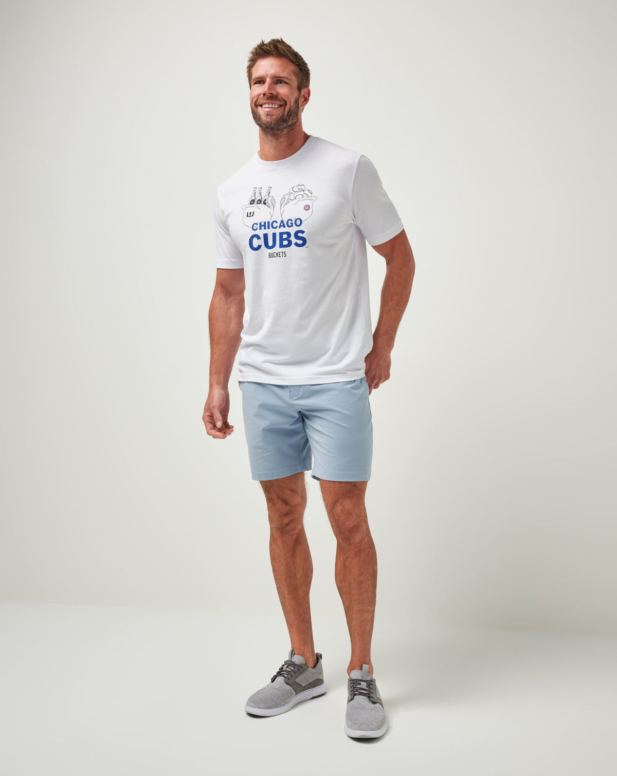 Chicago Cubs Strike One Tee White | Travis Mathew Best Seller