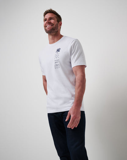 New York Yankees Sunset Slam 2.0 Tee White | Travis Mathew Best Seller