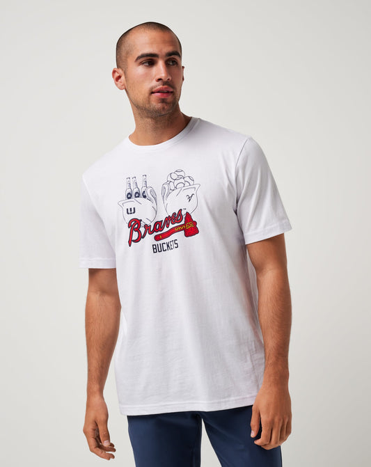 Atlanta Braves Strike One Tee White | Travis Mathew Signature