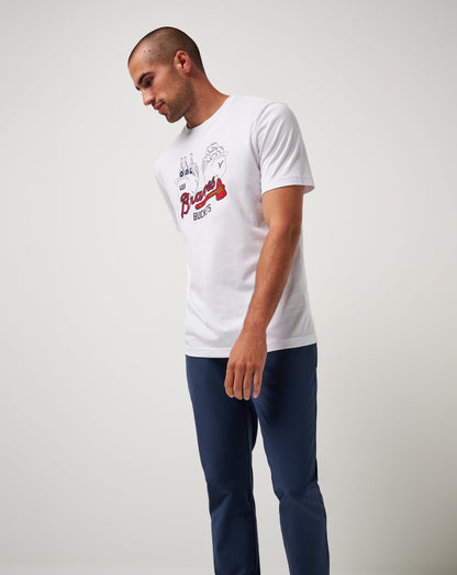 Atlanta Braves Strike One Tee White | Travis Mathew Signature