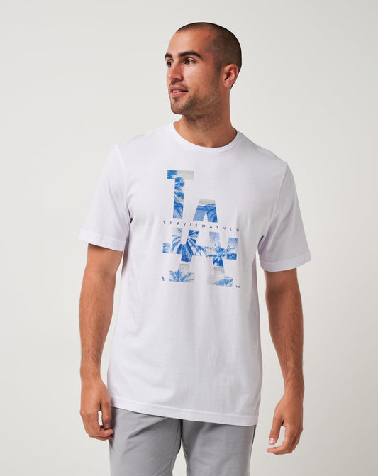 Los Angeles Dodgers Bleacher Breeze Tee White | Travis Mathew Value