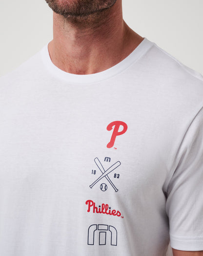 Philadelphia Phillies Sunset Slam 2.0 Tee White | Travis Mathew Everyday