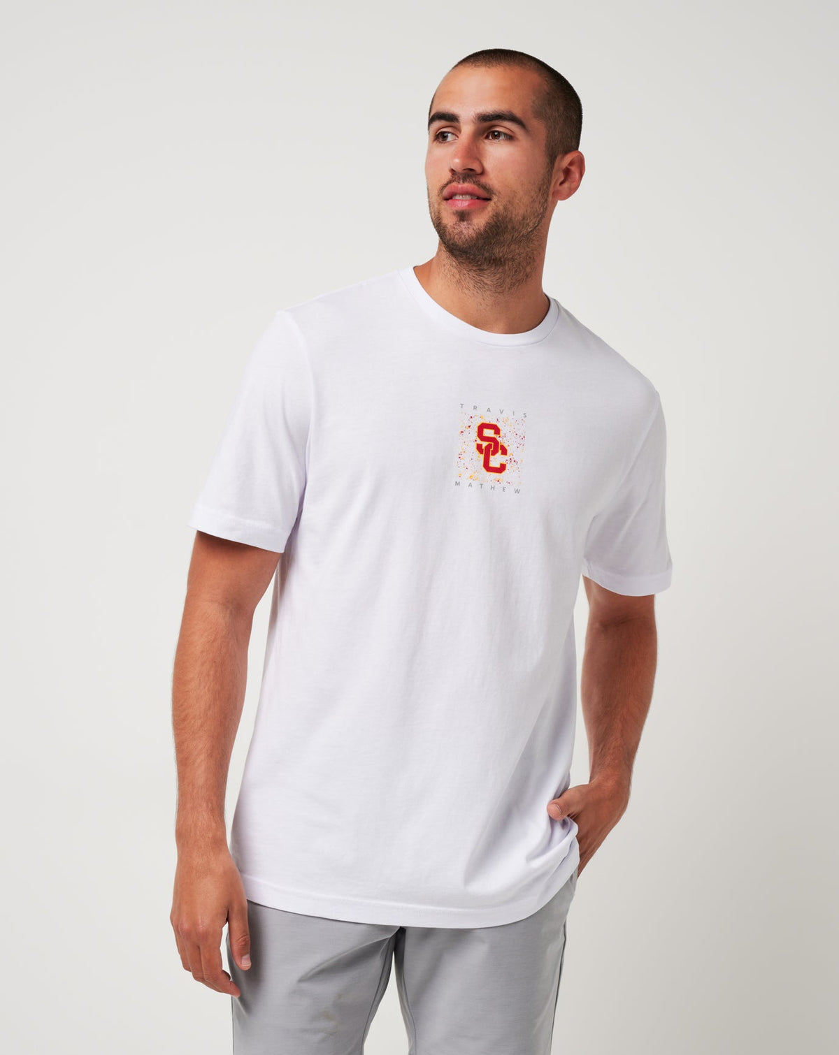 USC School Spirit Tee White | Travis Mathew Smart Buy