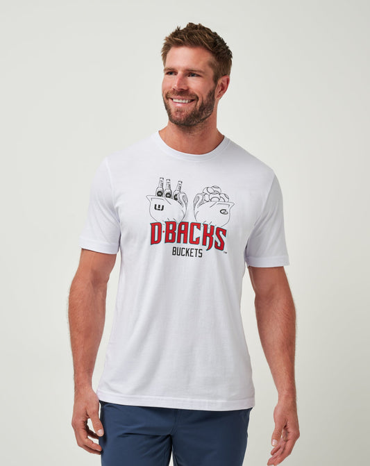 Arizona Diamondbacks Strike One Tee White | Travis Mathew Premium