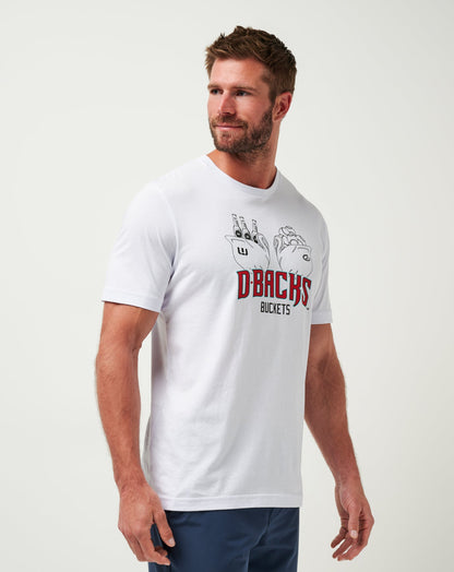 Arizona Diamondbacks Strike One Tee White | Travis Mathew Premium